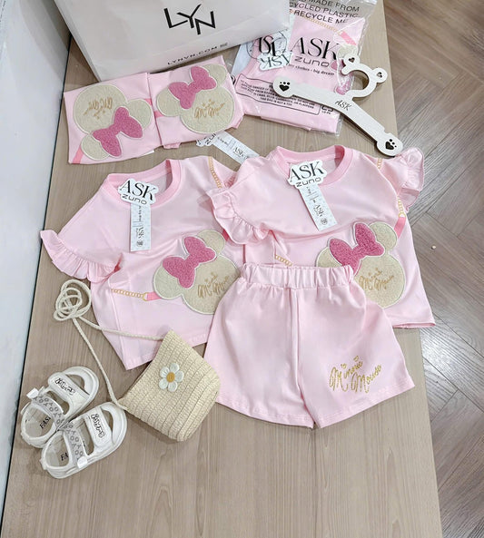 💛Minnie Pink Top + Shorts Terno (Bag not included)