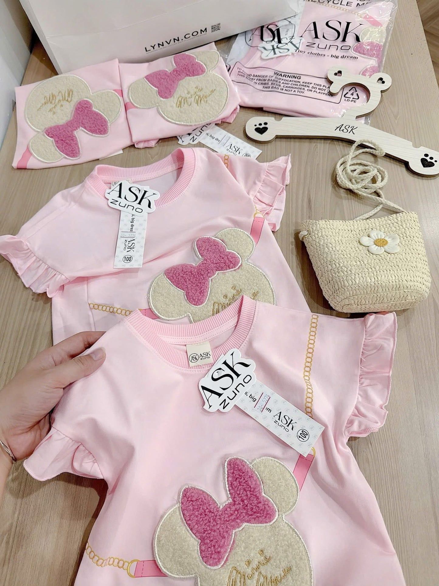 💛Minnie Pink Top + Shorts Terno (Bag not included)