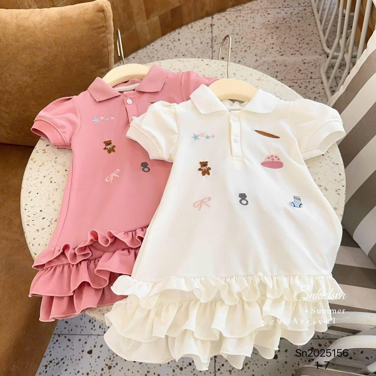 💛Polo Dress Ruffled (Embroidered Details)