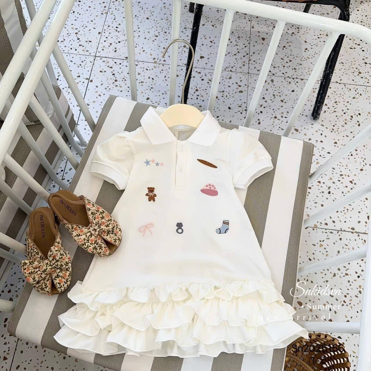 💛Polo Dress Ruffled (Embroidered Details)